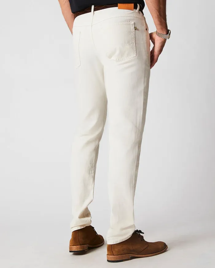 Bottoms Men Billy Reid Cotton Linen 5 Pocket Pant Eggshell