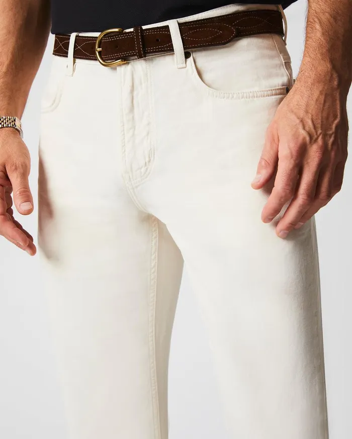 Bottoms Men Billy Reid Cotton Linen 5 Pocket Pant Eggshell