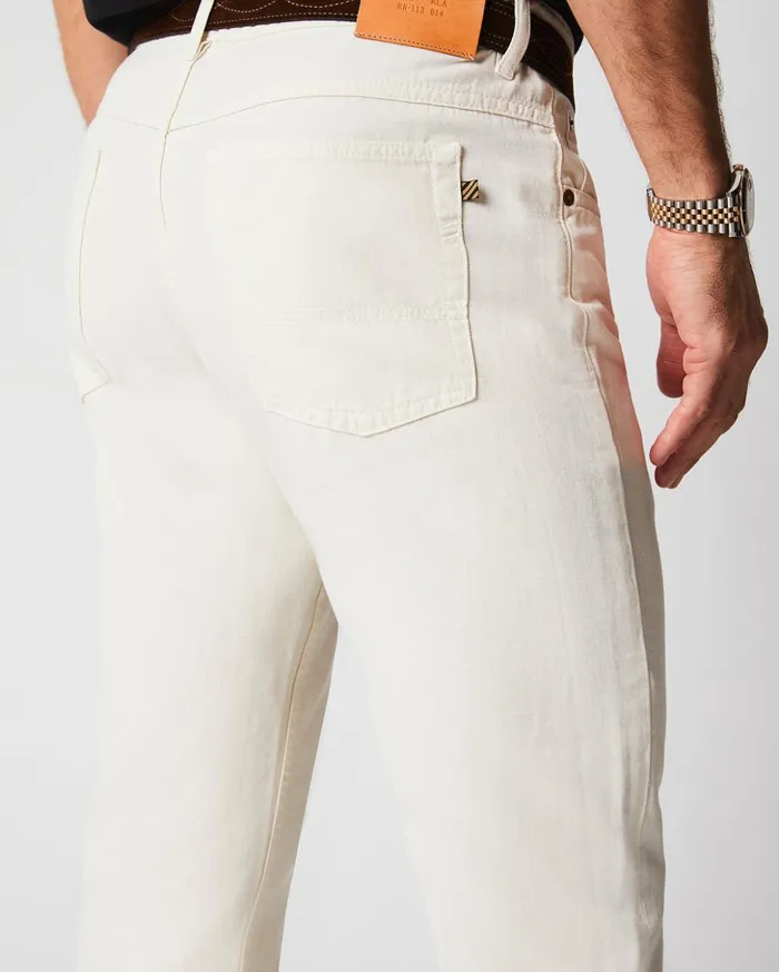Bottoms Men Billy Reid Cotton Linen 5 Pocket Pant Eggshell