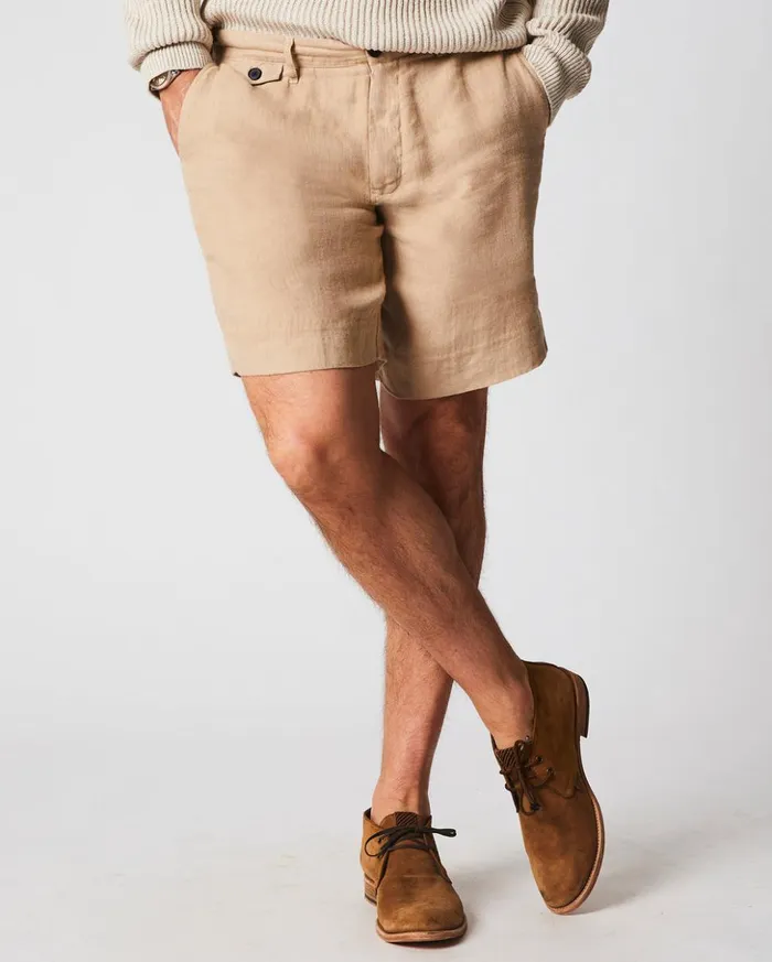 Bottoms Men Billy Reid Linen Moore Short Khaki