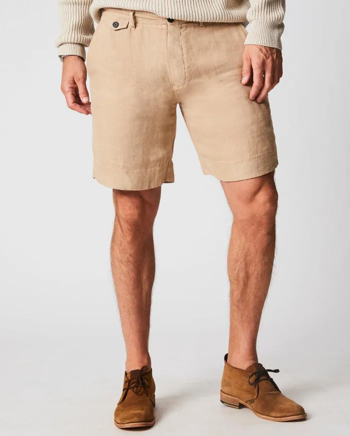 Bottoms Men Billy Reid Linen Moore Short Khaki