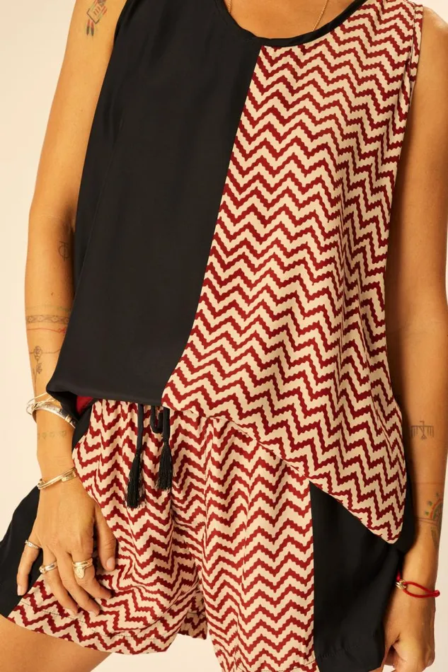 Bottoms Shop Natalie Martin JASPER SHORT Block Zigzag Noire