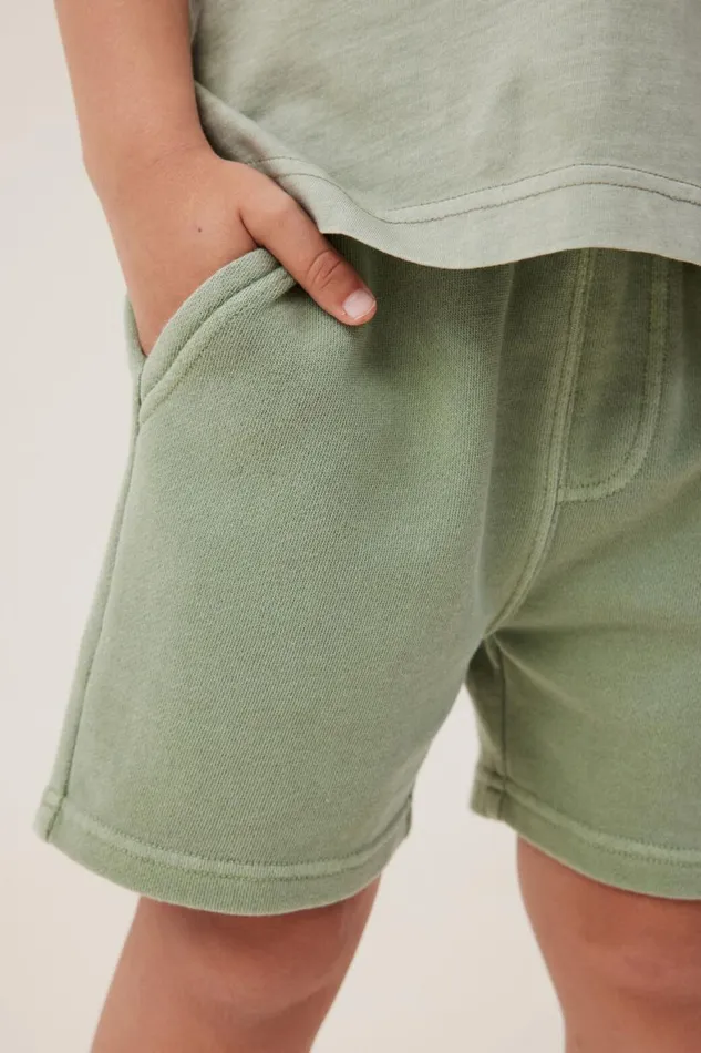 Boys 214 Shorts Cotton On Henry Slouch Short Deep Sage Garment Dye
