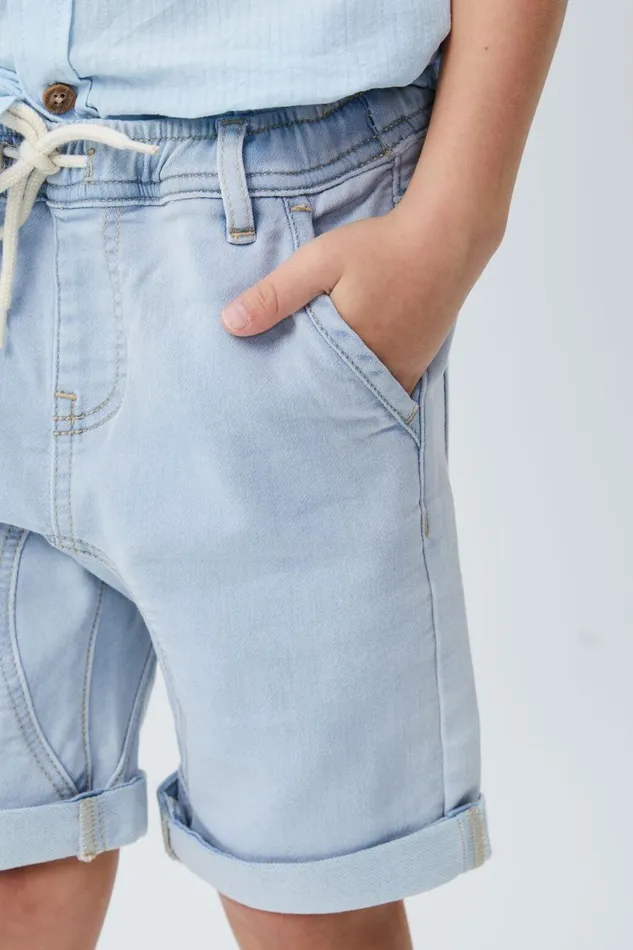 Boys 214 Shorts Cotton On Slouch Fit Short Bells Light Blue