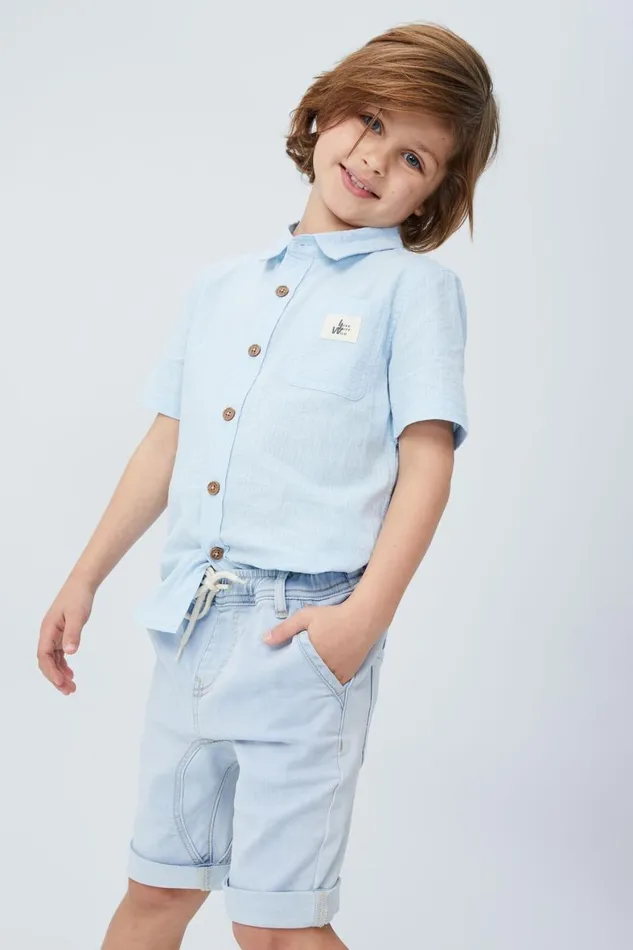 Boys 214 Shorts Cotton On Slouch Fit Short Bells Light Blue