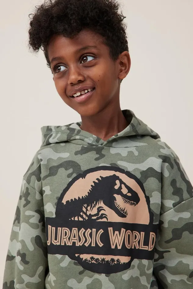 Boys 214 Sweatshirts and Sweatpants Cotton On License Emerson Hoodie Lcn Uni Camojurassic Park