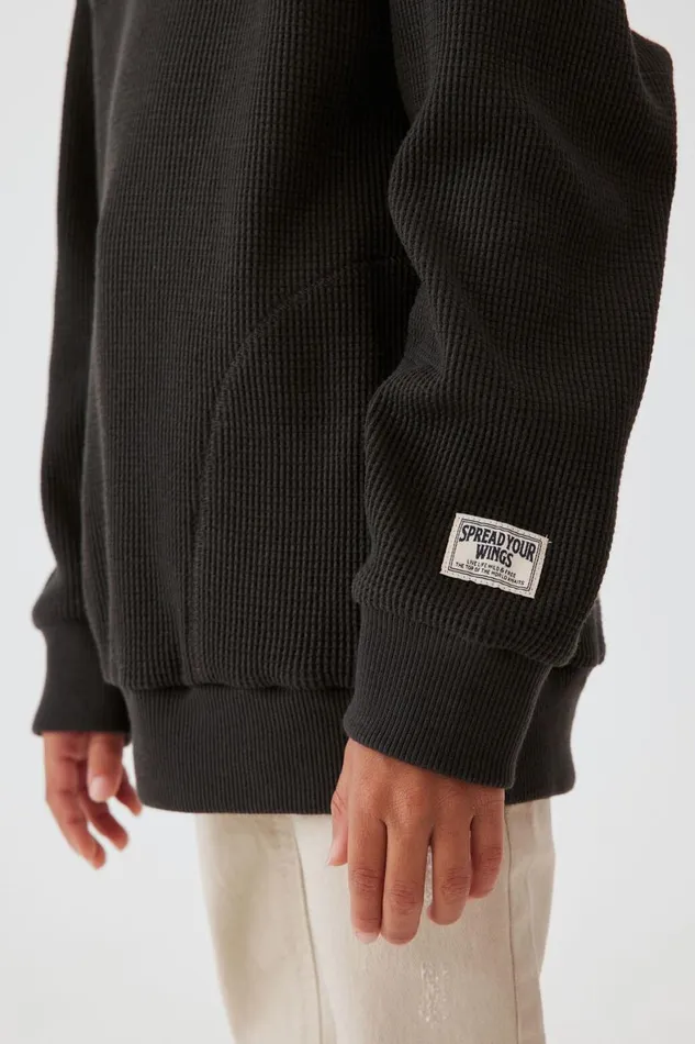 Boys 214 Sweatshirts and Sweatpants Cotton On Long Sleeve Waffle Pullover Phantom