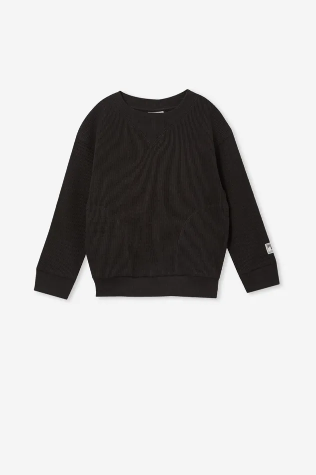 Boys 214 Sweatshirts and Sweatpants Cotton On Long Sleeve Waffle Pullover Phantom