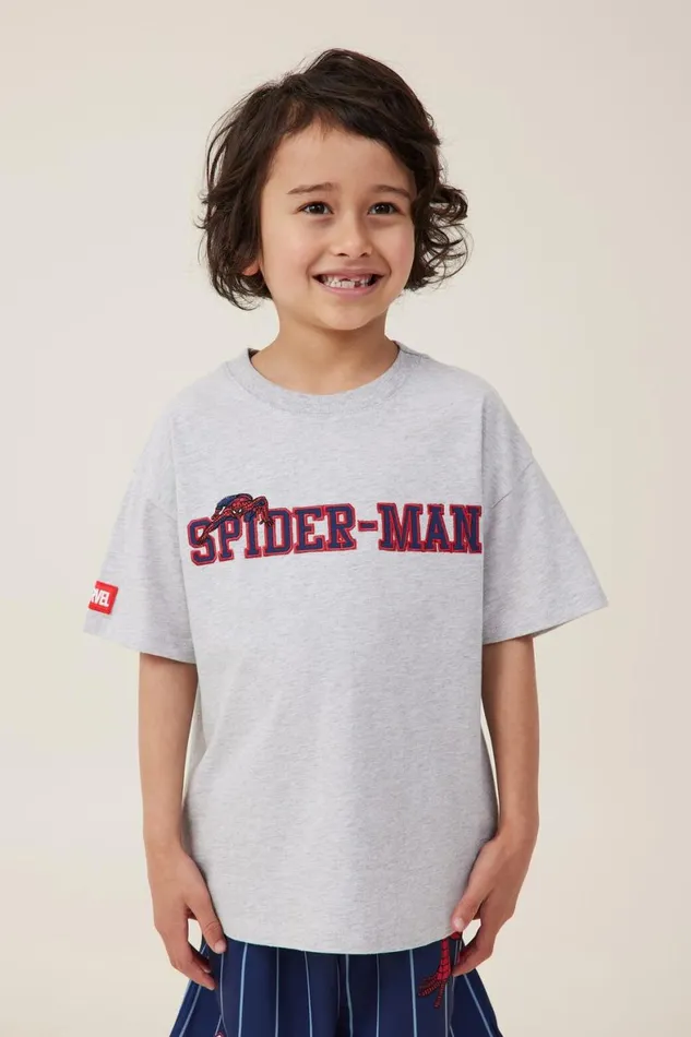 Boys 214 Tops and TShirts Cotton On License Drop Shoulder Short Sleeve Tee Lcn Mar Fog Grey Marlespiderman Face Boys 214 Tops and TShirts Cotton On License Drop Shoulder Short Sleeve Tee Lcn Mar Fog Grey Marlespiderman Face