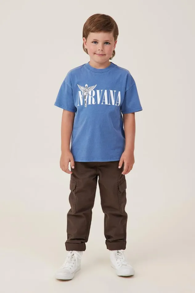 Boys 214 Tops and TShirts Cotton On License Drop Shoulder Short Sleeve Tee Lcn Mt Petty Blue Washnirvana