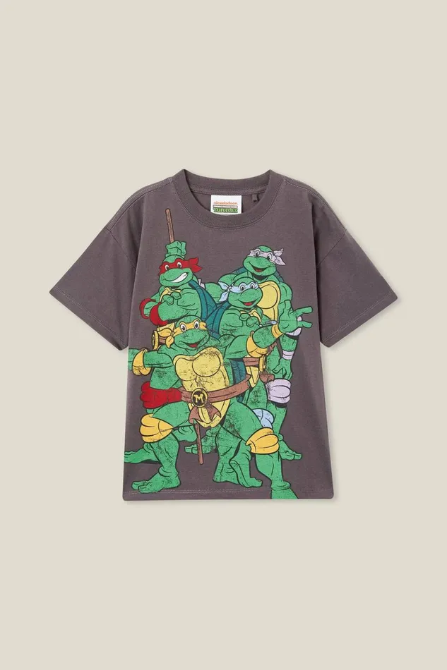 Boys 214 Tops and TShirts Cotton On License Drop Shoulder Short Sleeve Tee Lcn Nic Rabbit Greytmnt and Friends