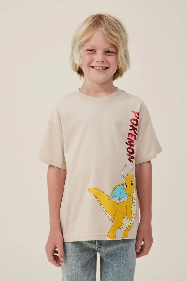 Boys 214 Tops and TShirts Cotton On License Drop Shoulder Short Sleeve Tee Lcn Pok Rainy Daypokemon Dragononite