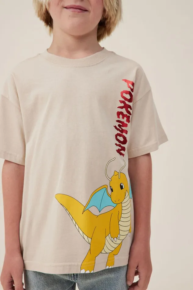 Boys 214 Tops and TShirts Cotton On License Drop Shoulder Short Sleeve Tee Lcn Pok Rainy Daypokemon Dragononite