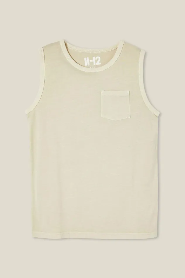 Boys 214 Tops and TShirts Cotton On The Eddy Essential Tank Rainy Day Wash