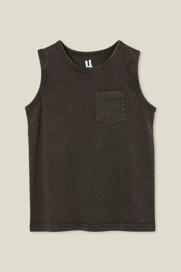 Boys 214 Tops and TShirts Cotton On The Essential Tank Phantom Wash