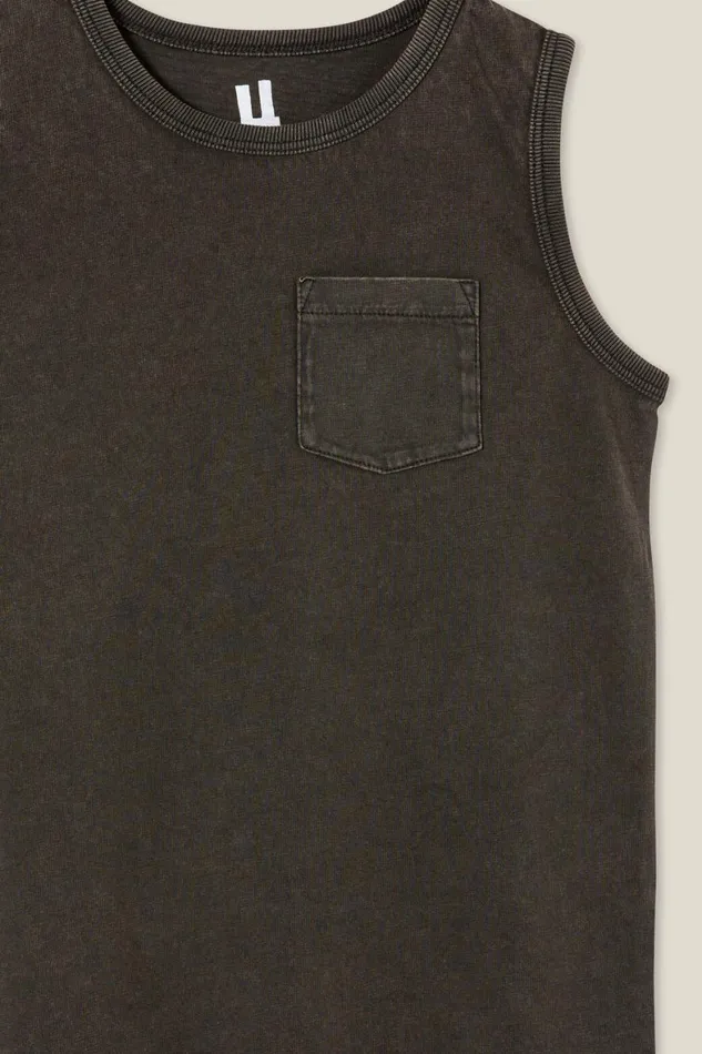 Boys 214 Tops and TShirts Cotton On The Essential Tank Phantom Wash