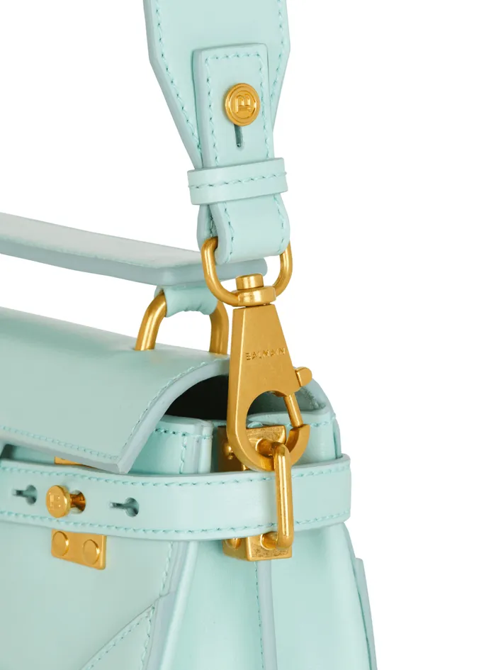 Calfskin BBuzz 19 Bag Blue Women Balmain Handbags