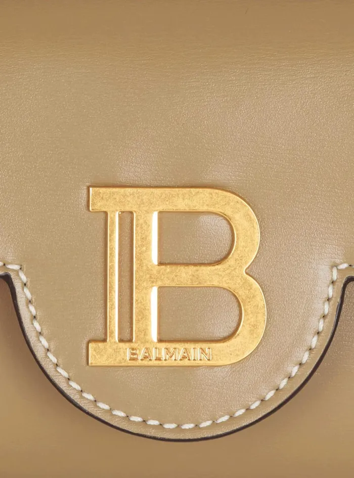 Calfskin BBuzz Hobo Bag Brown Women Balmain Crossbody Bags