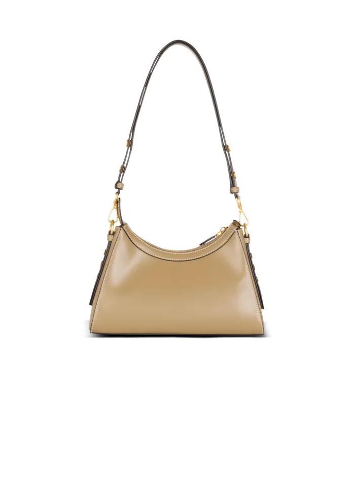 Calfskin BBuzz Hobo Bag Brown Women Balmain Crossbody Bags