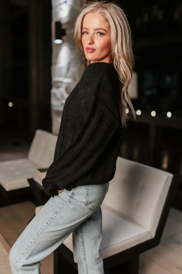 Camilla Ribbed Sweater Black Women Bohme Tops