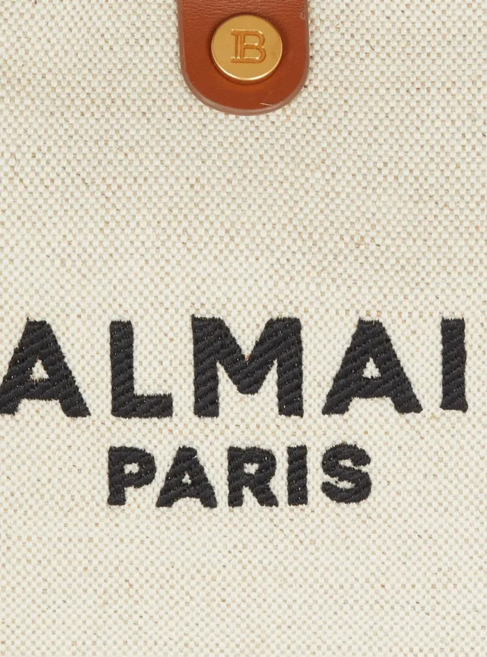 Canvas And Leather Barmy Grocery Bag Beige Women Balmain Grocery Bags