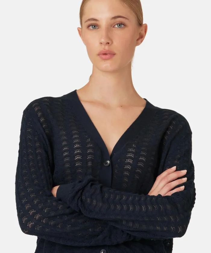 Cardigan 8211 Dark Indigo Clothing Ilse Jacobsen Knitwear Cardigan 8211 Dark Indigo Clothing Ilse Jacobsen Knitwear