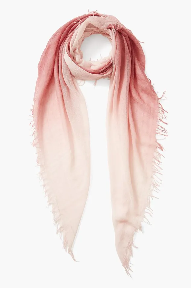 Cashmere And Silk Scarf Dusty Rose Dip Dyed Women Chan Luu Scarves