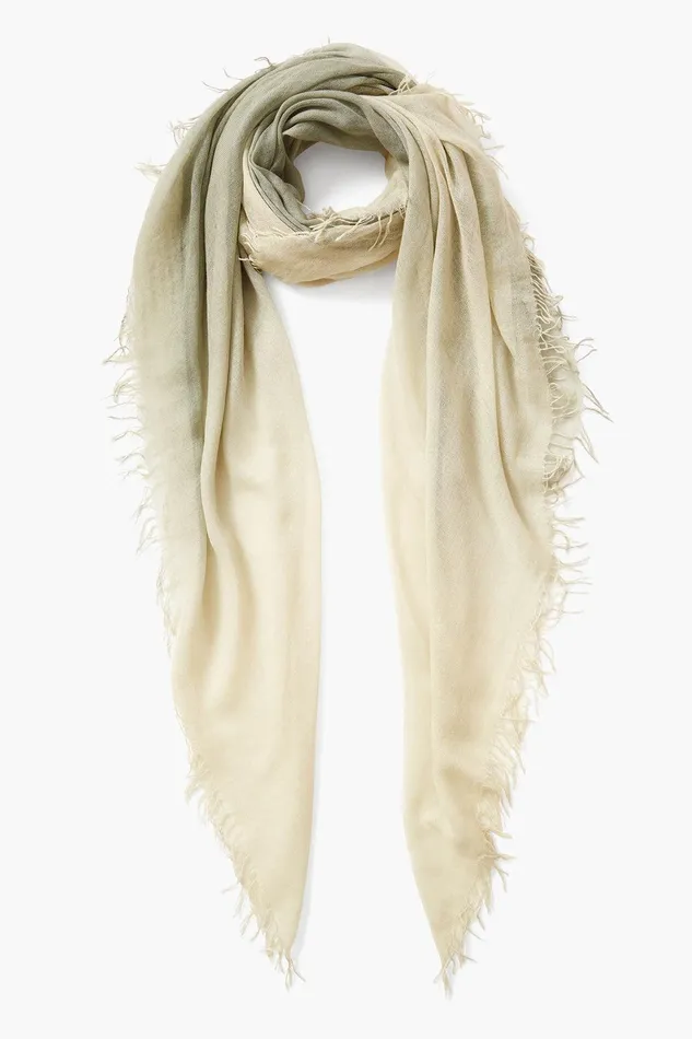 Cashmere And Silk Scarf Sage Dip Dyed Women Chan Luu Scarves