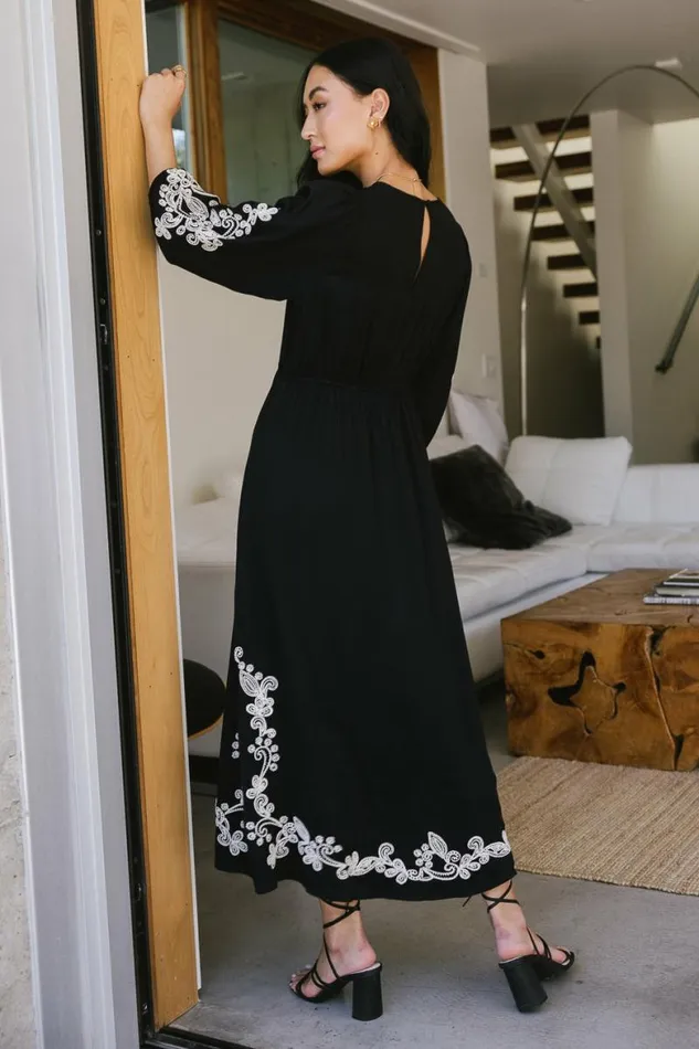 Cassandra Embroidered Dress Black Women Bohme Dresses
