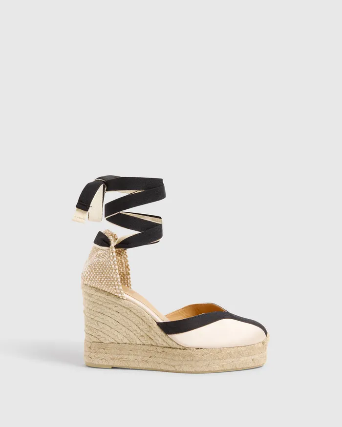Castaer Carmen8ed129 Champagnenegro Women Wedges