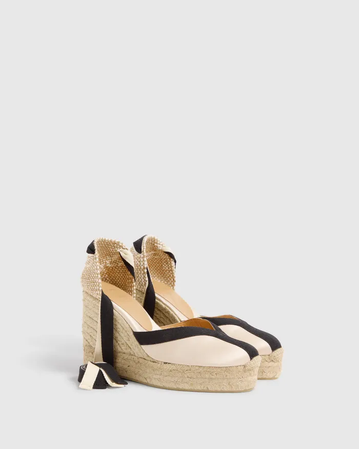 Castaer Carmen8ed129 Champagnenegro Women Wedges