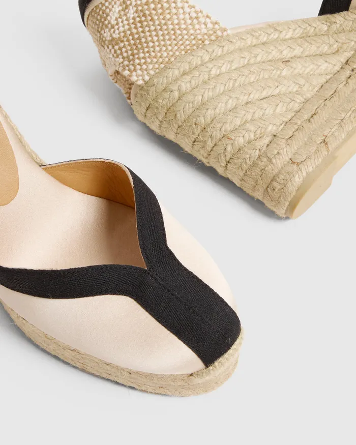 Castaer Carmen8ed129 Champagnenegro Women Wedges