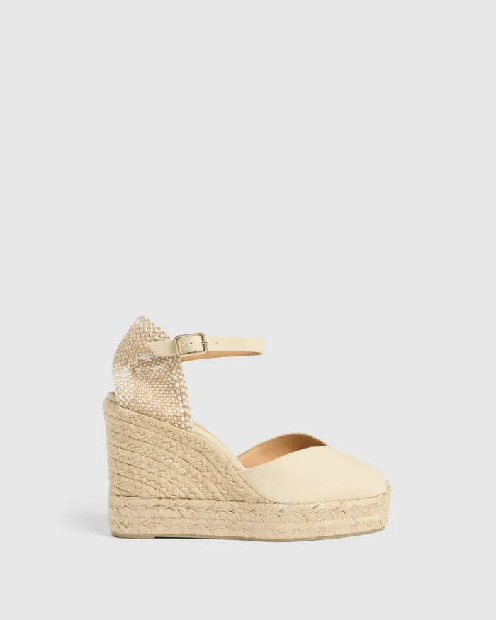 Castaer Chiarita8ed001 Ivory Women Wedges
