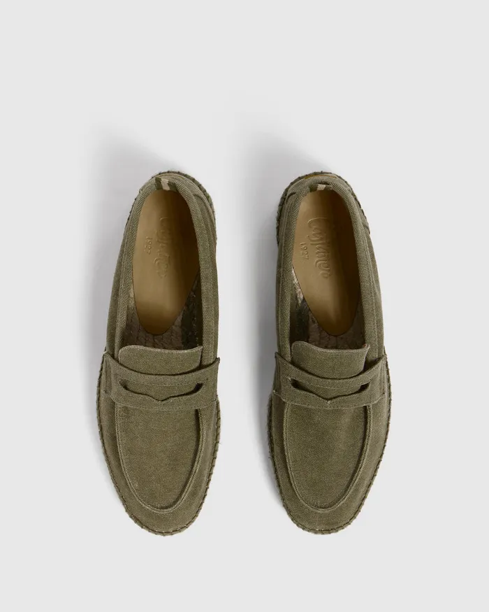 Castaer Nacho C002 Olive Men Flat Shoes