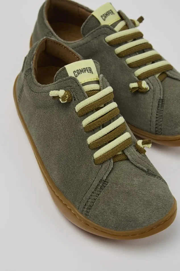 Casual Shoes Kids Camper Peu Green Nubuck Kids039 Shoe