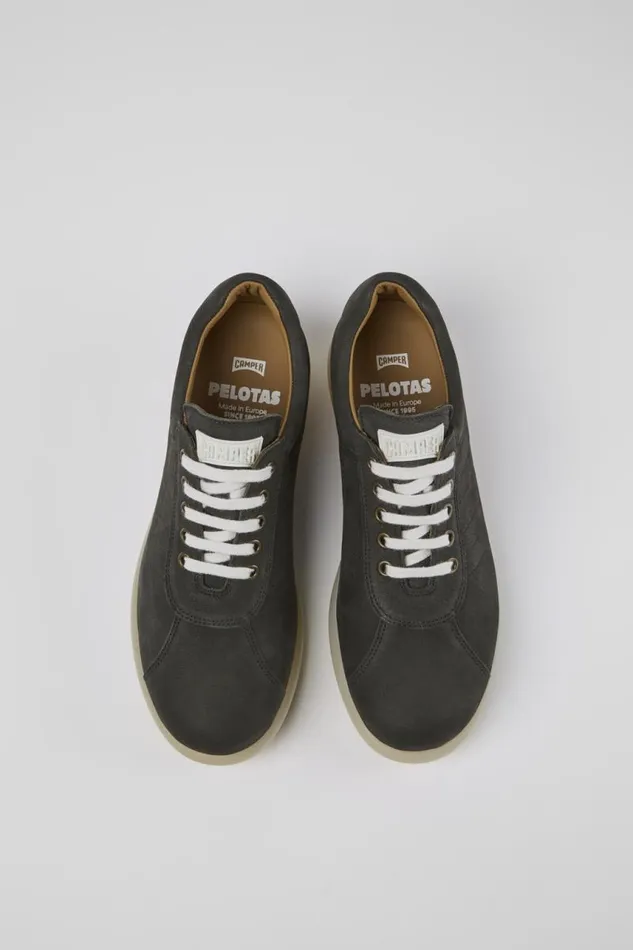 Casual Shoes Men Camper Pelotas Gray Nubuck Oxford Sneaker