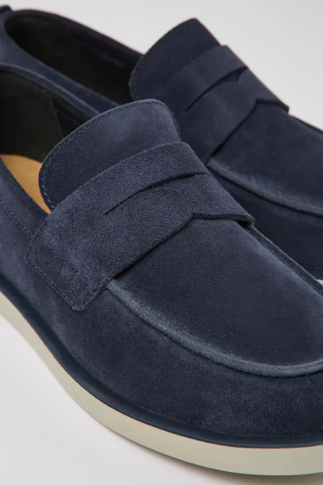 Casual Shoes Men Camper Wagon Blue Nubuck Shoes