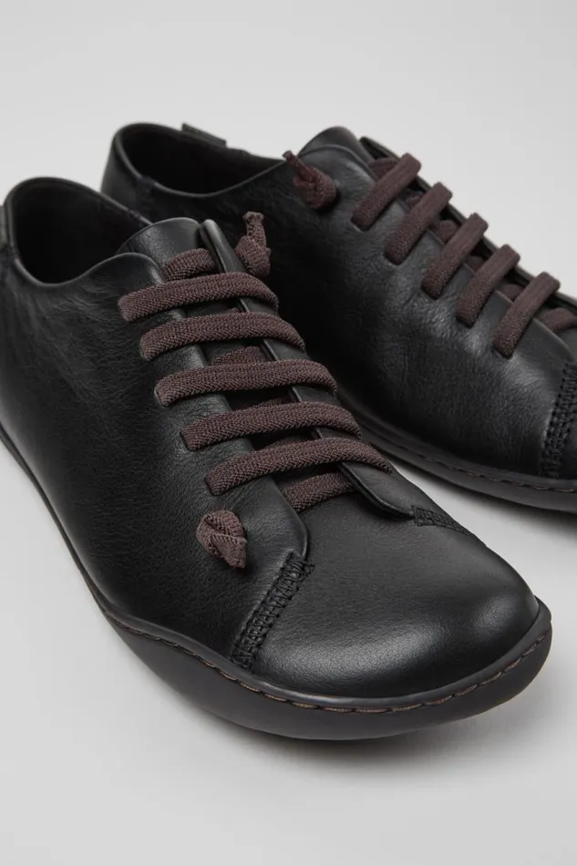 Casual Shoes Women Camper Peu Black Leather Shoe