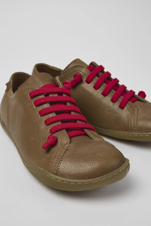 Casual Shoes Women Camper Peu Brown Leather Shoes