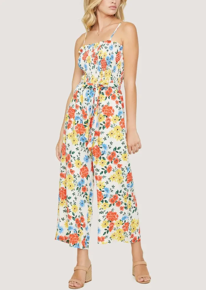 Center Of Attention Jumpsuit Redorangefloralmulti Women Lost Wander Romper And Jumpsuits