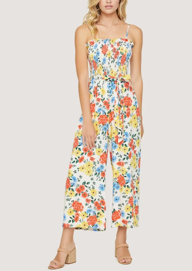 Center Of Attention Jumpsuit Redorangefloralmulti Women Lost Wander Romper And Jumpsuits