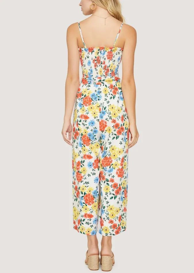 Center Of Attention Jumpsuit Redorangefloralmulti Women Lost Wander Romper And Jumpsuits