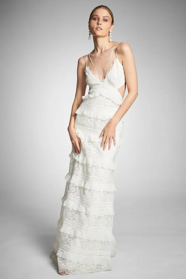 Ceremony Women Sachin and Babi Nina Gown 8211 Ivory
