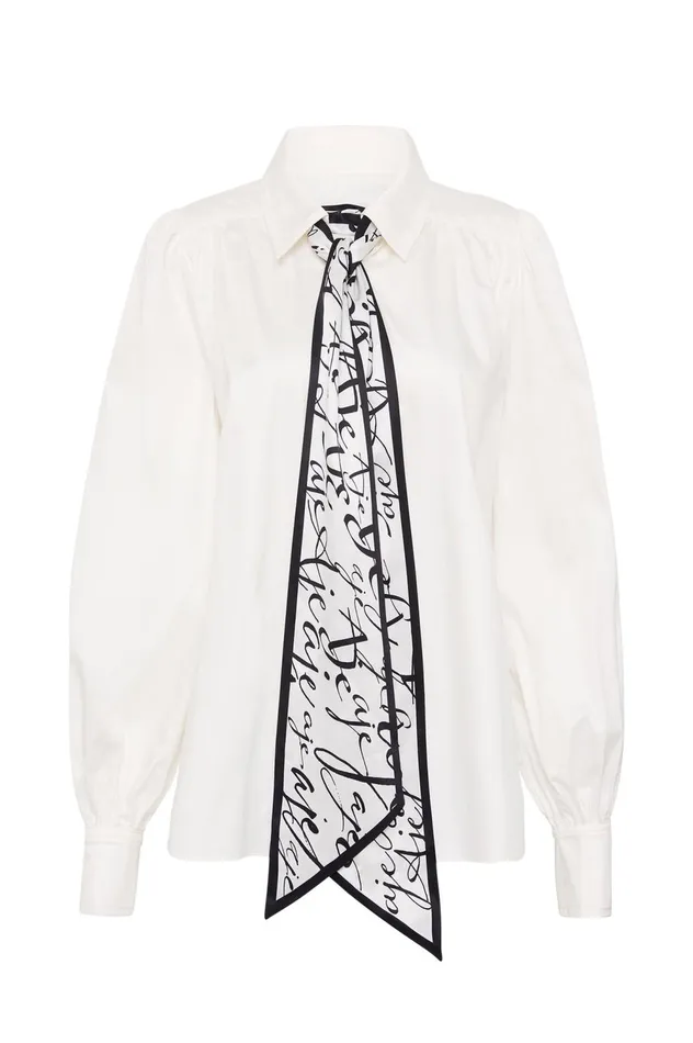 Chloe Scarf Blouse Ivoryblack Women Aje Hats 038 Scarves