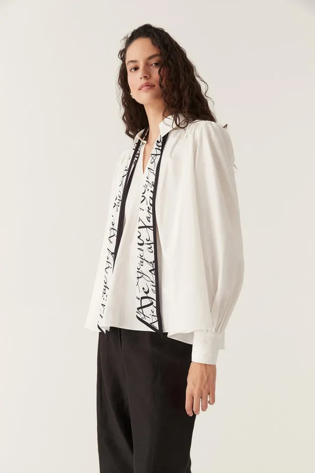 Chloe Scarf Blouse Ivoryblack Women Aje Hats 038 Scarves