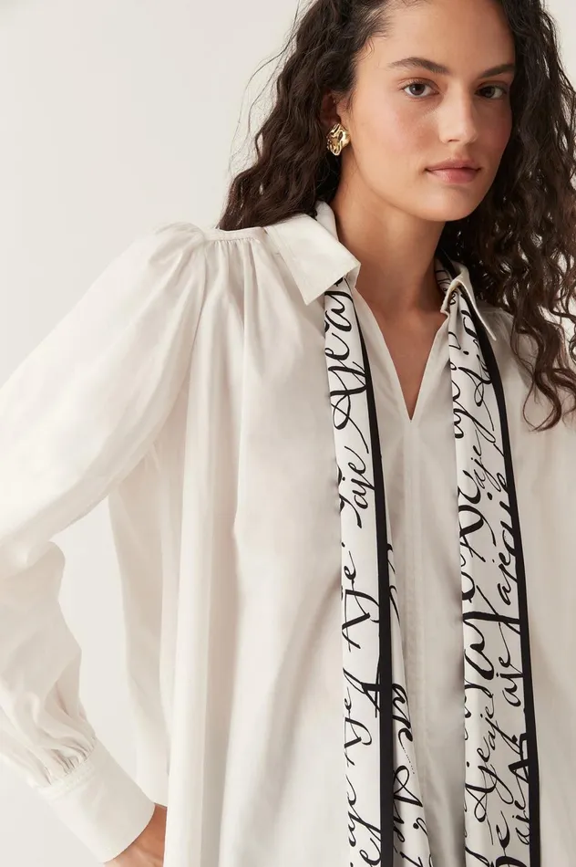 Chloe Scarf Blouse Ivoryblack Women Aje Hats 038 Scarves