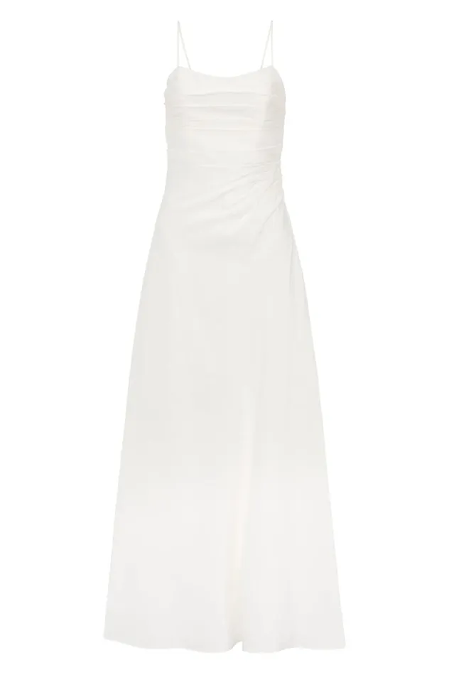 Clarice Draped Maxi Dress Ivory Women Aje Maxi Dresses
