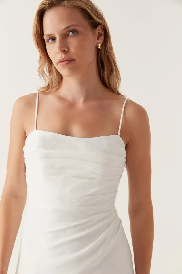 Clarice Draped Maxi Dress Ivory Women Aje Maxi Dresses