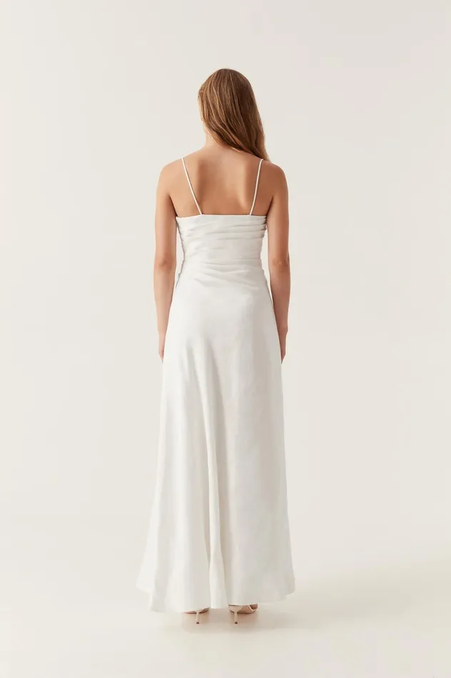 Clarice Draped Maxi Dress Ivory Women Aje Maxi Dresses