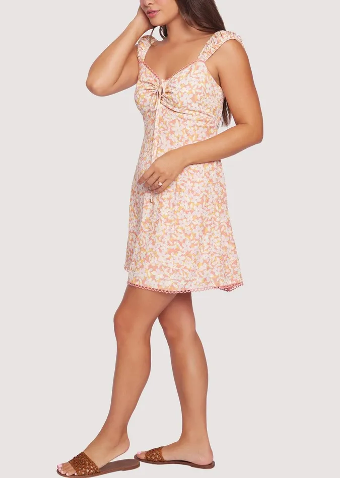 Coastal Daisies Mini Dress Orangewhite Women Lost Wander Dresses